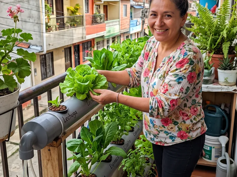 Lechugas cultivadas sin tierra
